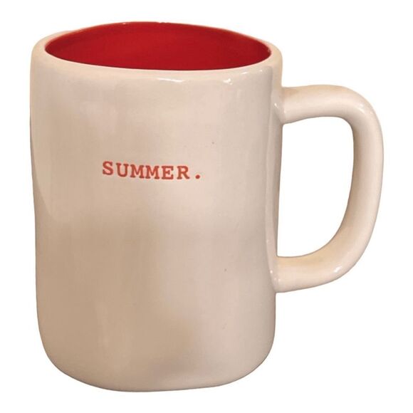 Rae Dunn Other - Rae Dunn 16oz Ceramic Coffee Mug - Summer Mug - Red Interior
